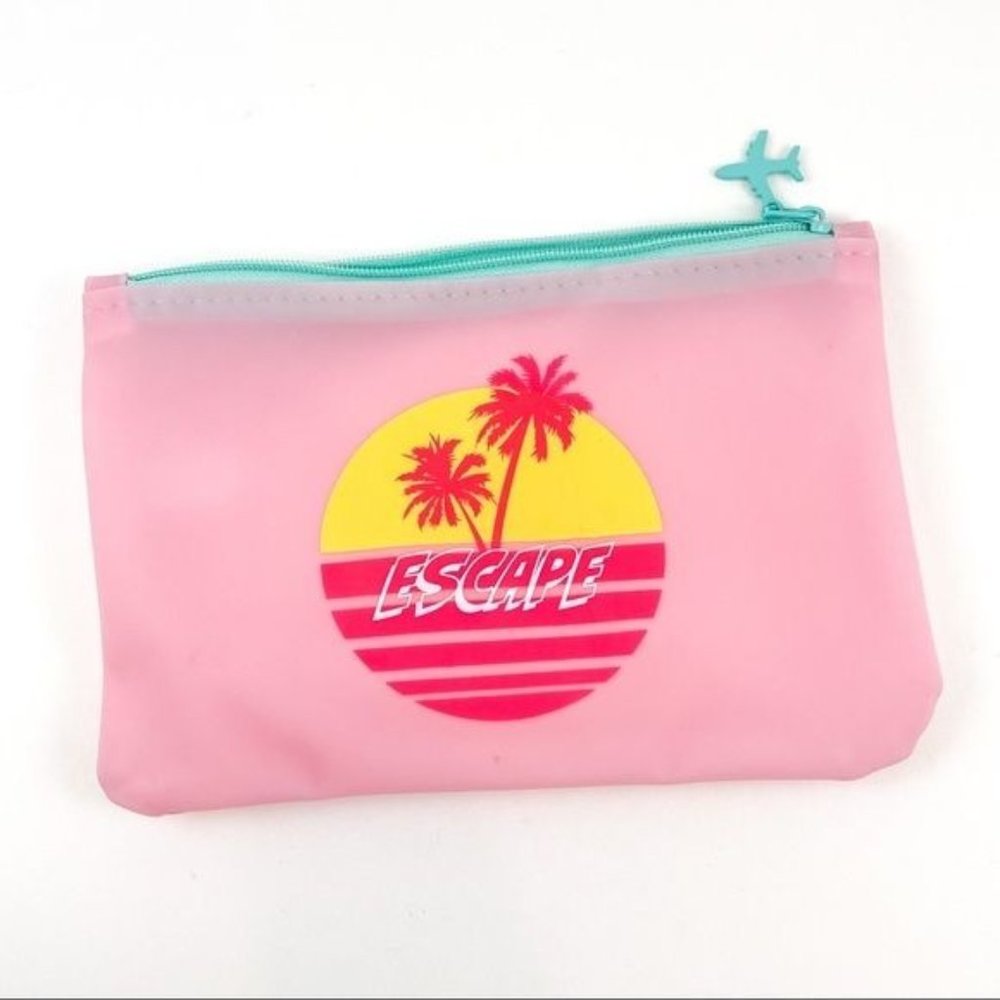 Ipsy Makeup Bag Escape Tropical Beach Theme Semi Transparent